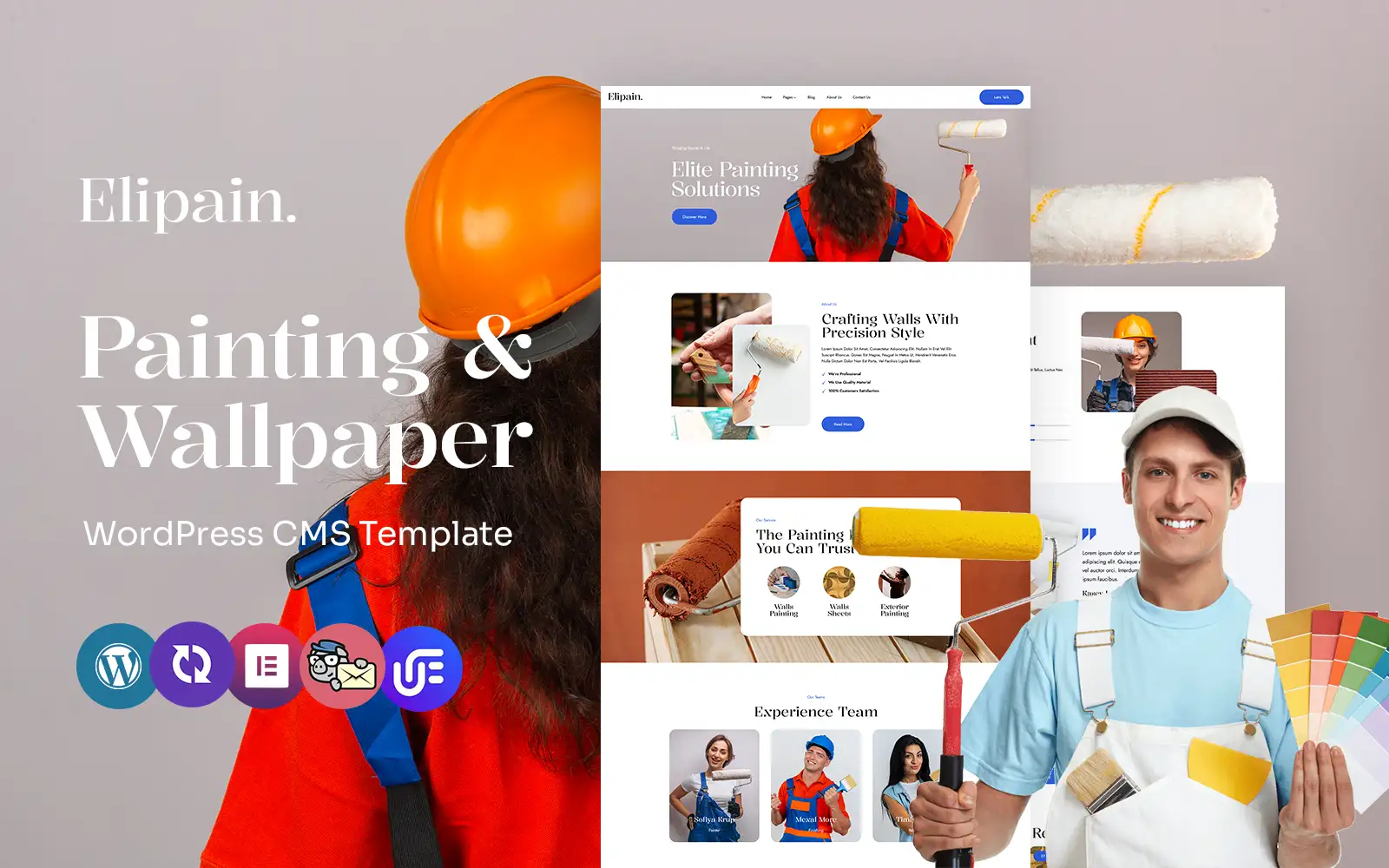 Elipain – Painting & Wallpapering Multipurpose WordPress Elementor Theme WordPress Theme