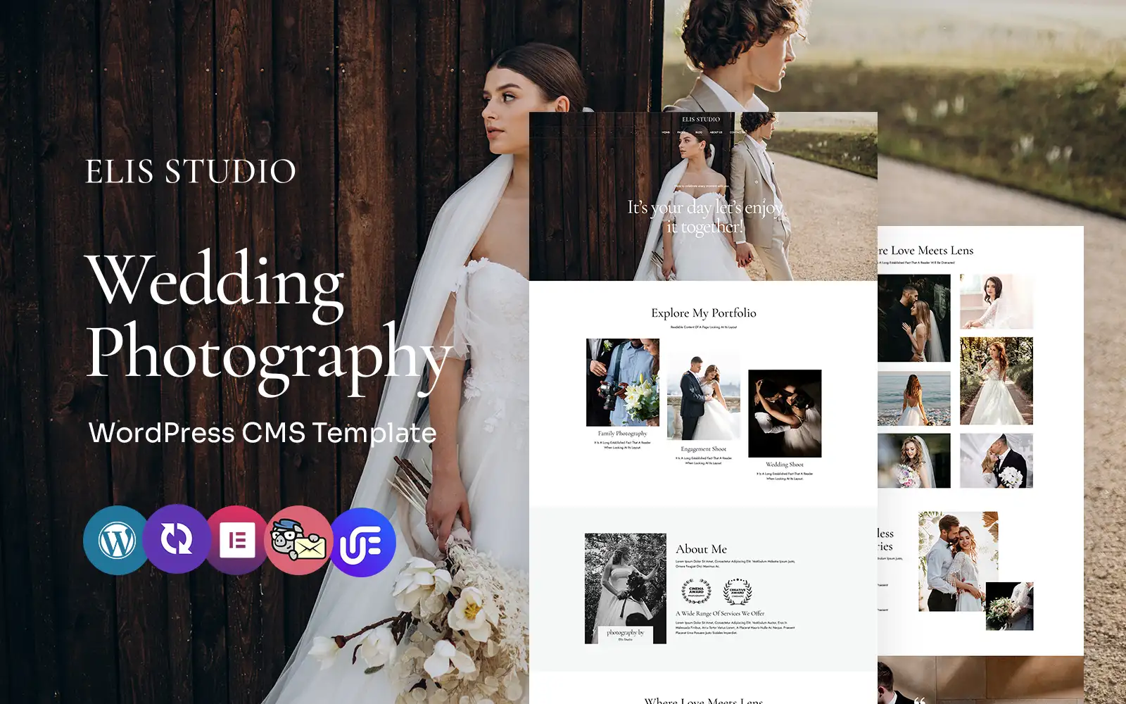 Elis Studio – Wedding Photography Studio Multipurpose WordPress Elementor Theme WordPress Theme