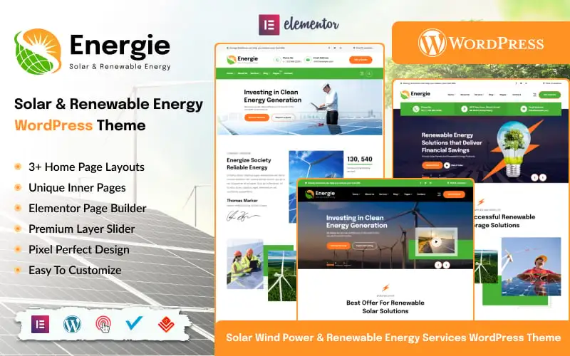 Energie – Solar and Renewable Energy WordPress Theme