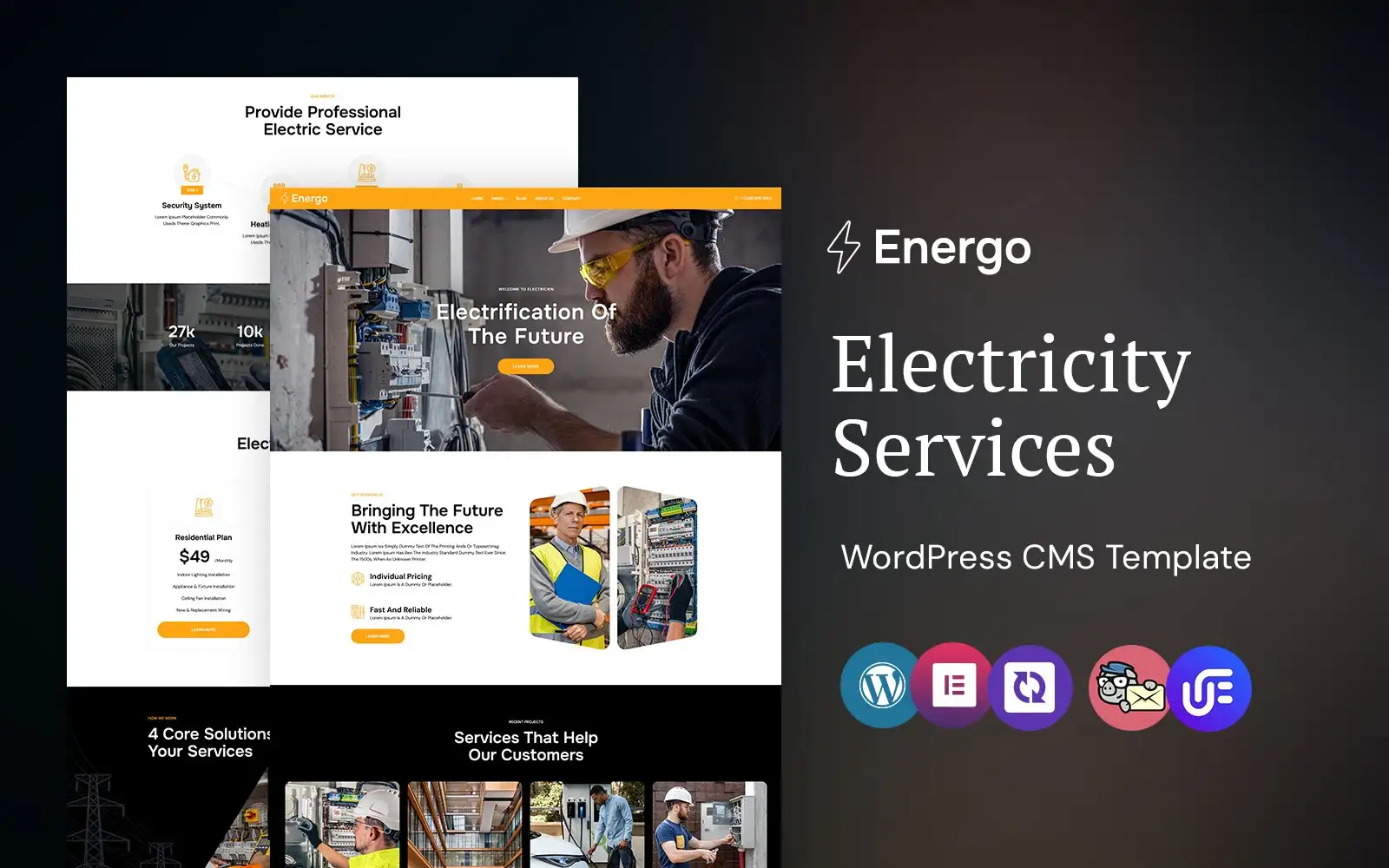 Energo – Electricity Services WordPress Elementor Theme WordPress Theme