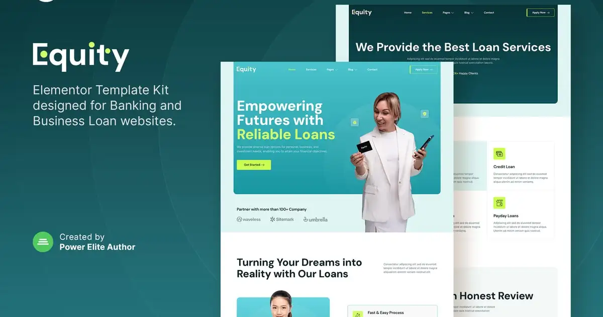 Equity – Banking & Business Loan Elementor Template Kit