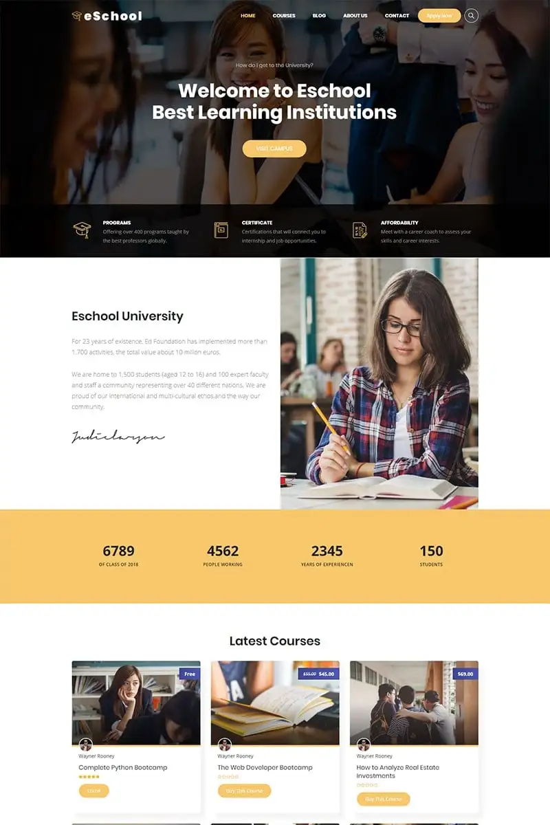 Eschool – Education, University & School WordPress Theme