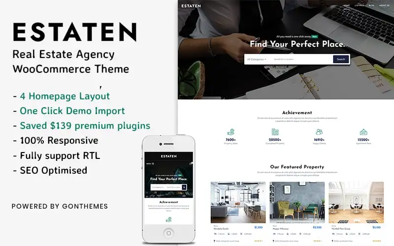 Estaten – Real Estate Agency WooCommerceTheme WooCommerce Theme