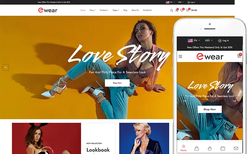 Ewear – Lingerie, Swimwear, Sleepwear WooCommerce WordPress Theme WooCommerce Theme