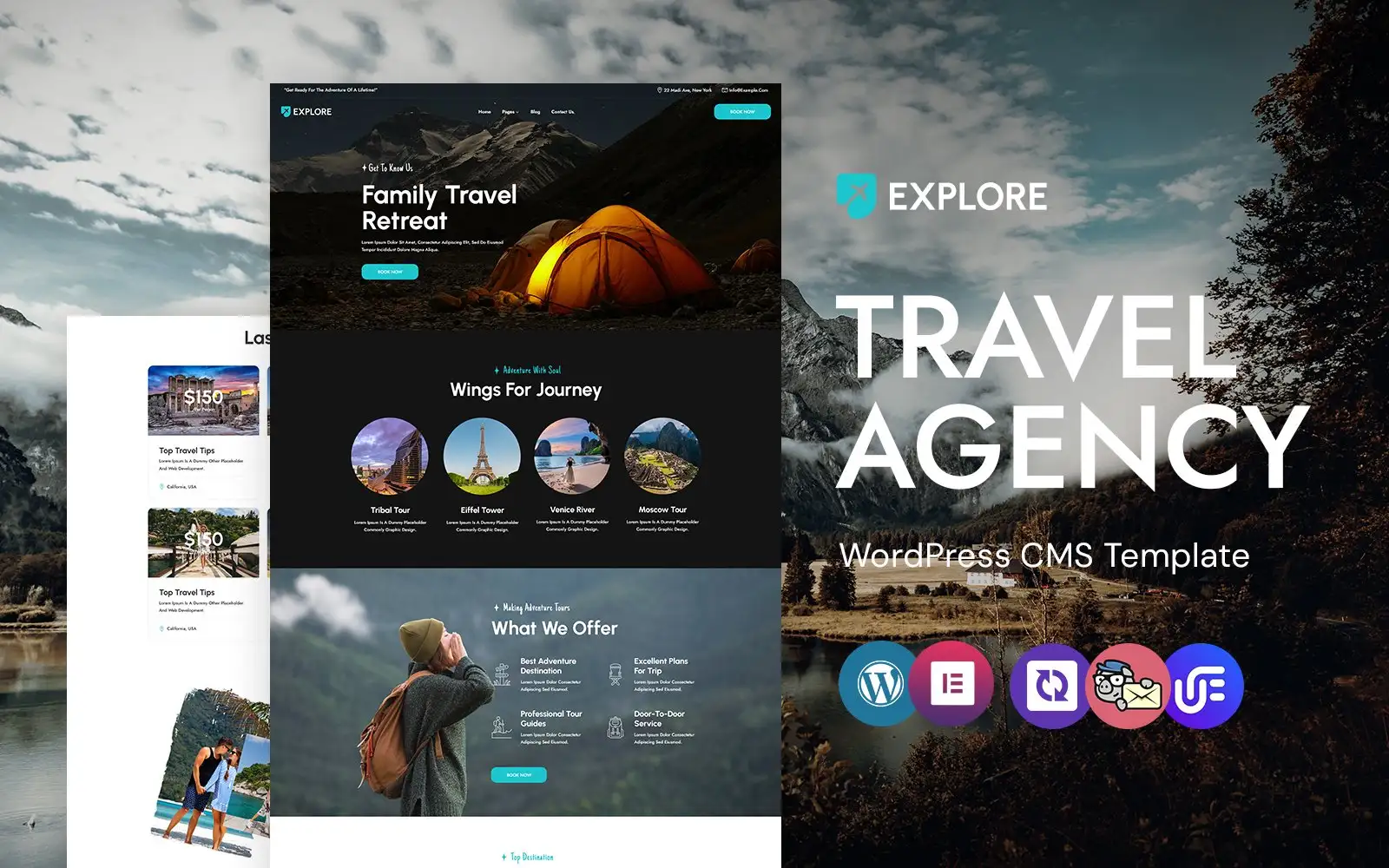 Explore – Travel Agency WordPress Elementor Theme WordPress Theme