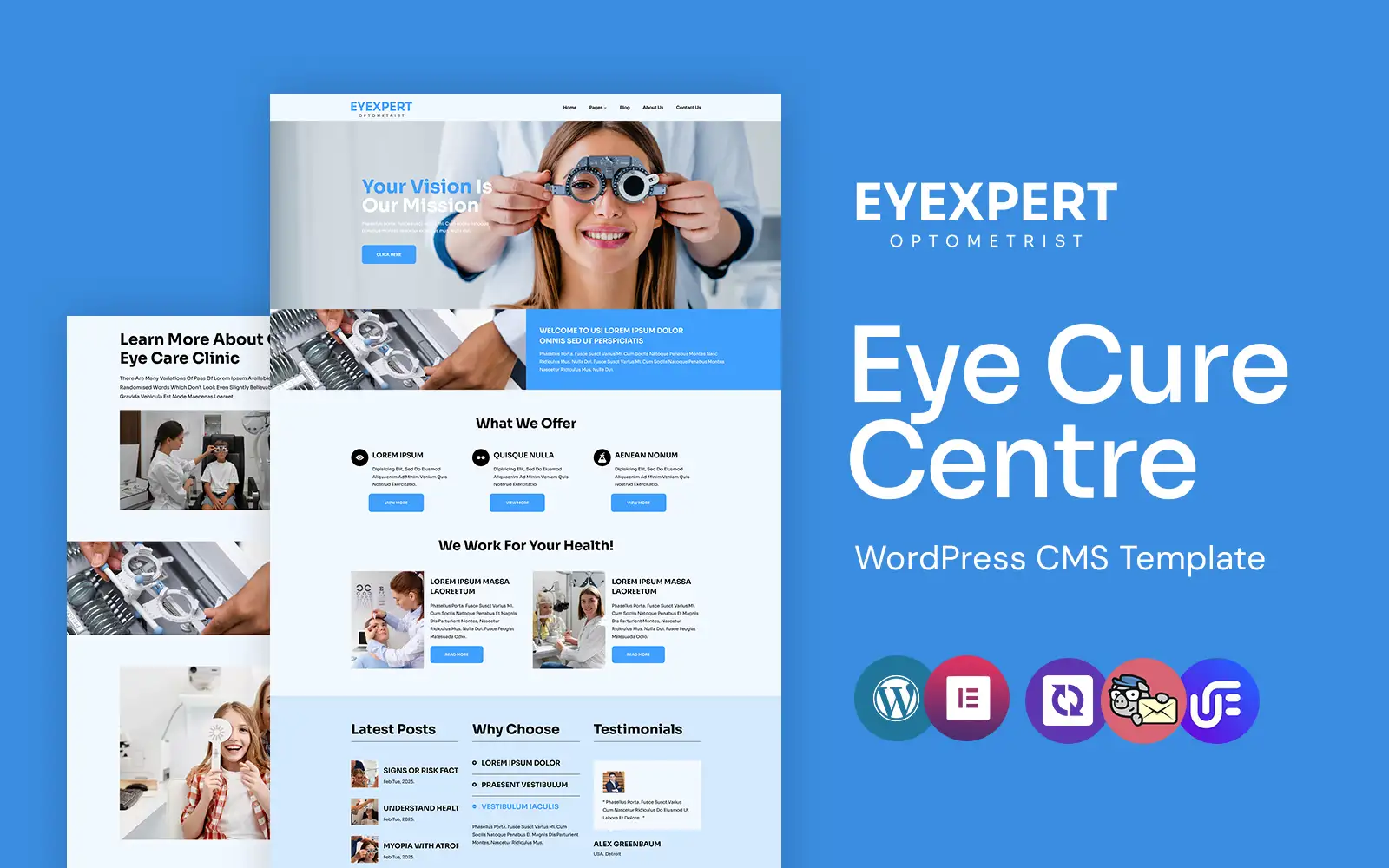 Eyexpert – Optometrist and Eye Care WordPress Elementor Theme WordPress Theme