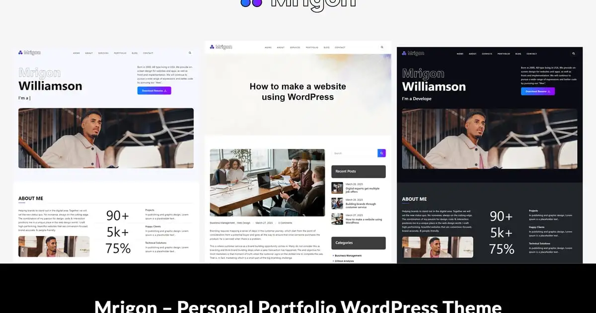 Mrigon – Personal Portfolio WordPress Theme