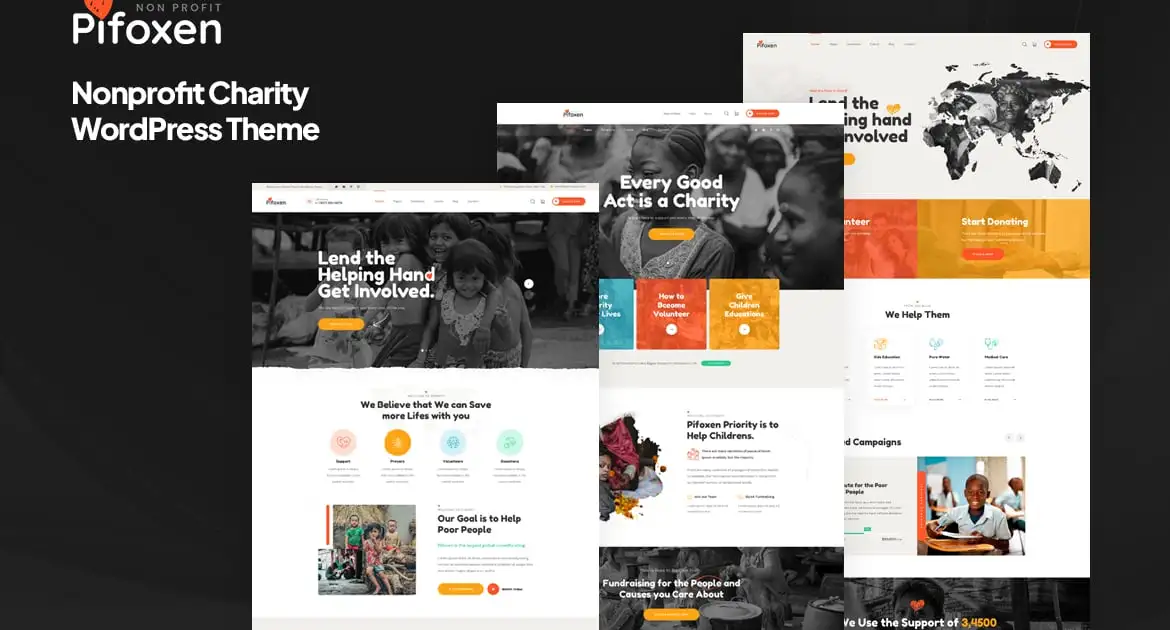 Pifoxen – Nonprofit Charity WordPress Theme