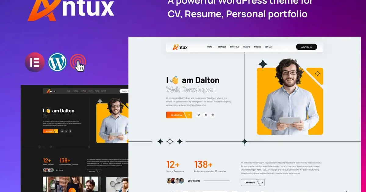 Antux – Personal Portfolio WordPress Theme