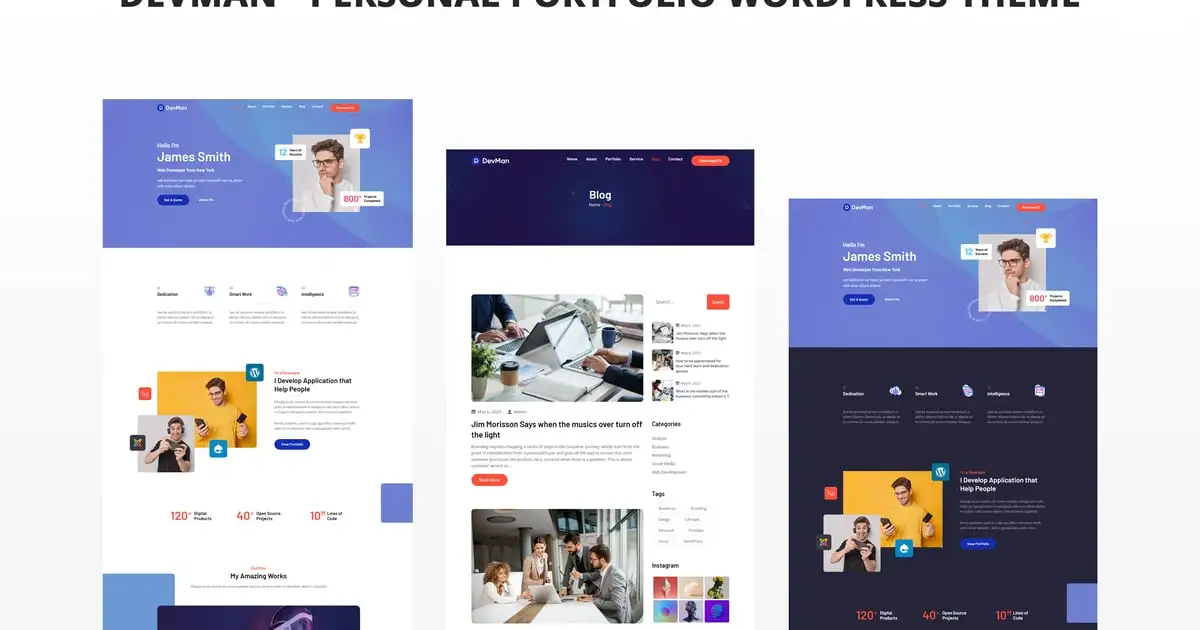 Devman – Personal Portfolio WordPress Theme