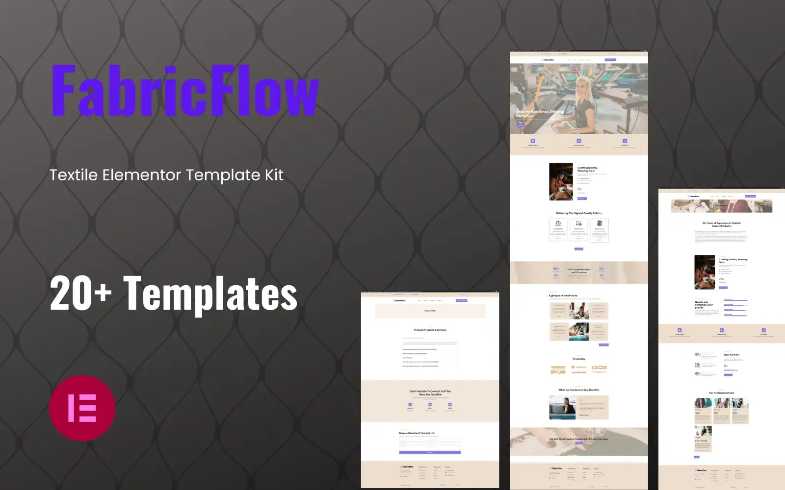 FabricFlow – Textile Elementor Template Kit Elementor Kit