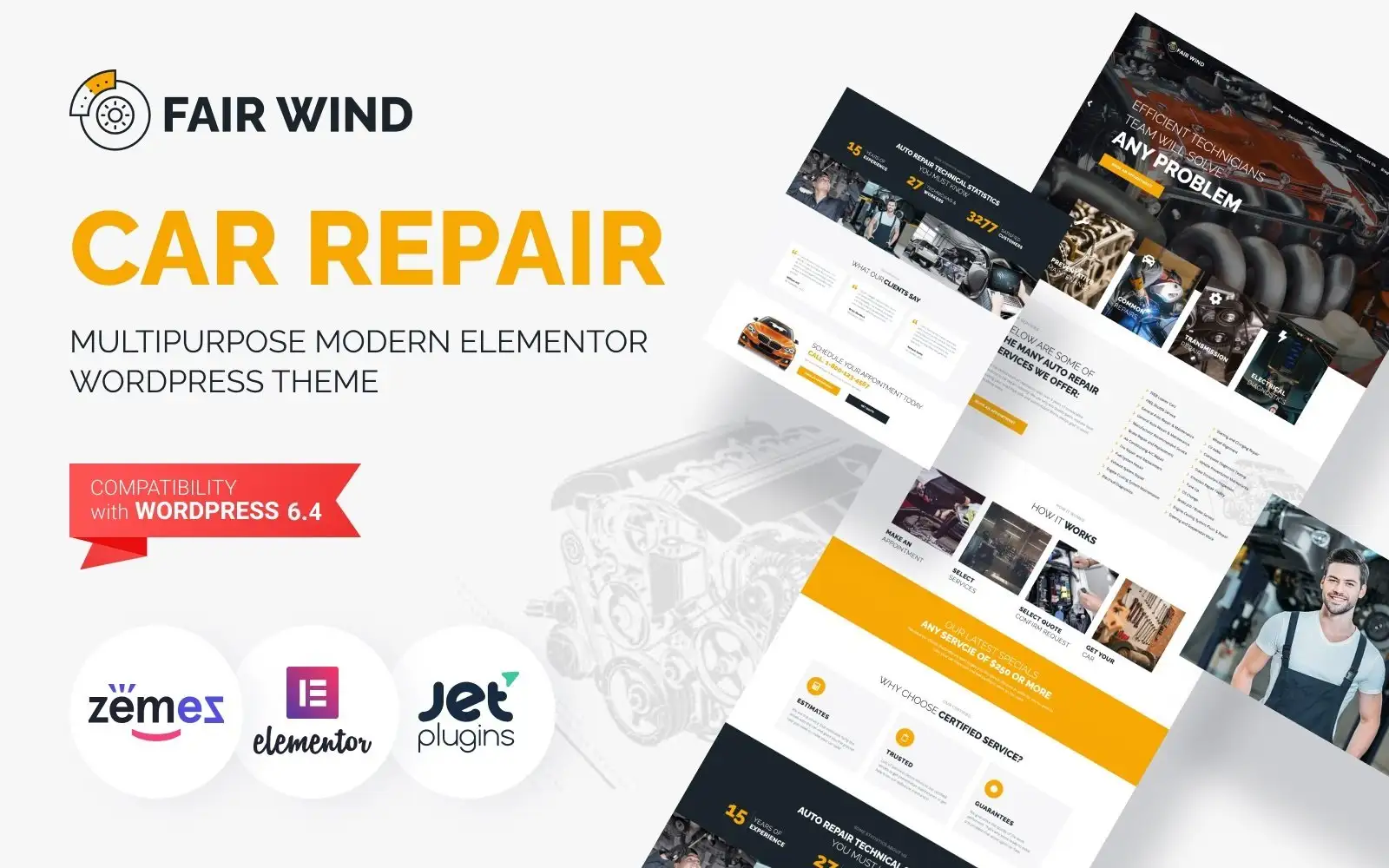 Fair Wind – Car Repair Modern WordPress Elementor Theme WordPress Theme