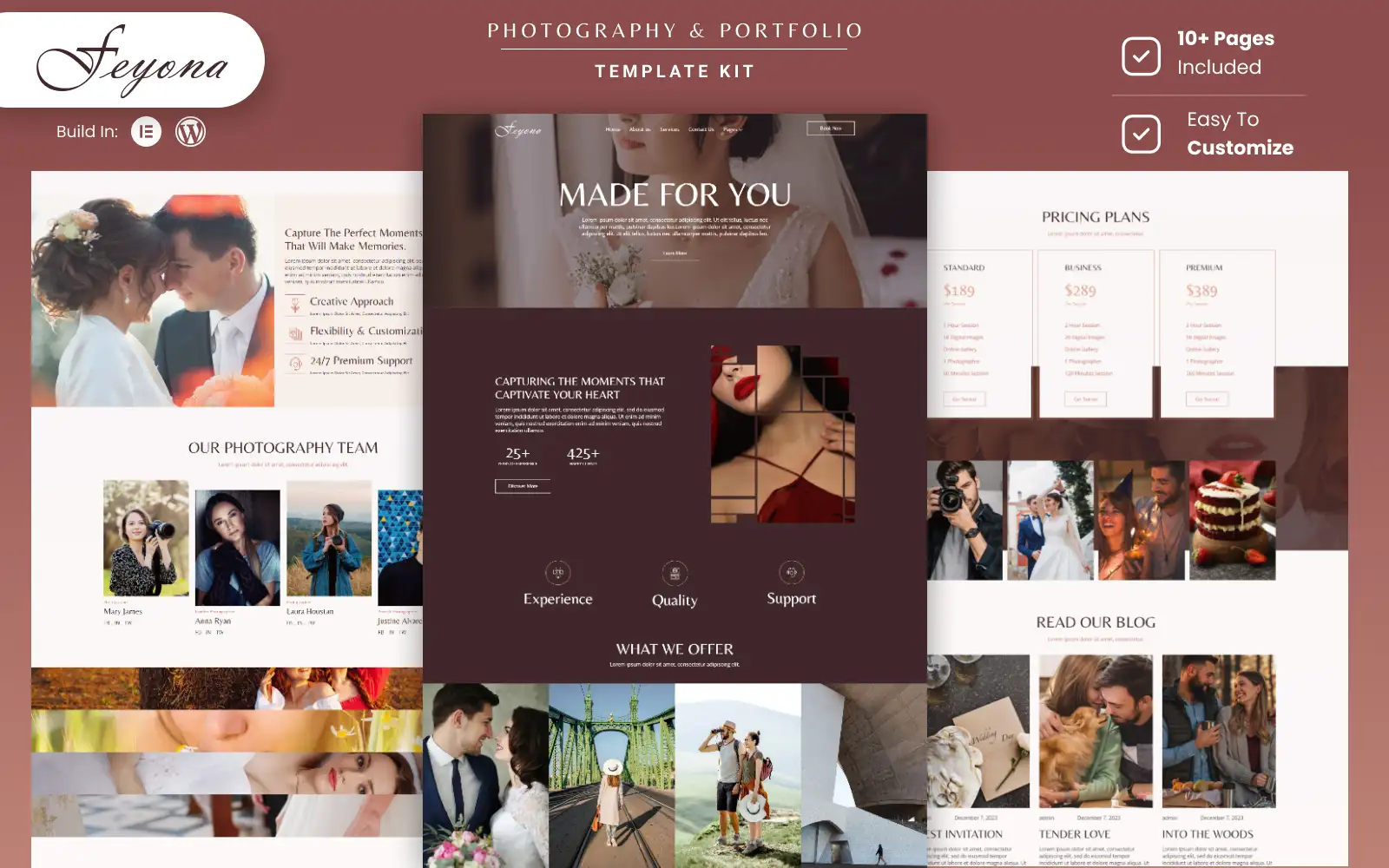 Feyona – Photography & Portfolio Elementor Template Kit Elementor Kit