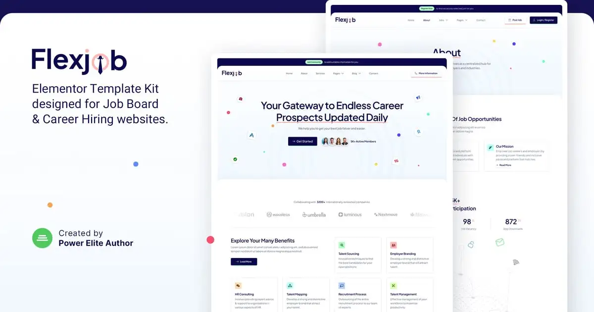 Flexjob – Job Board & Vacancies Elementor Template Kit
