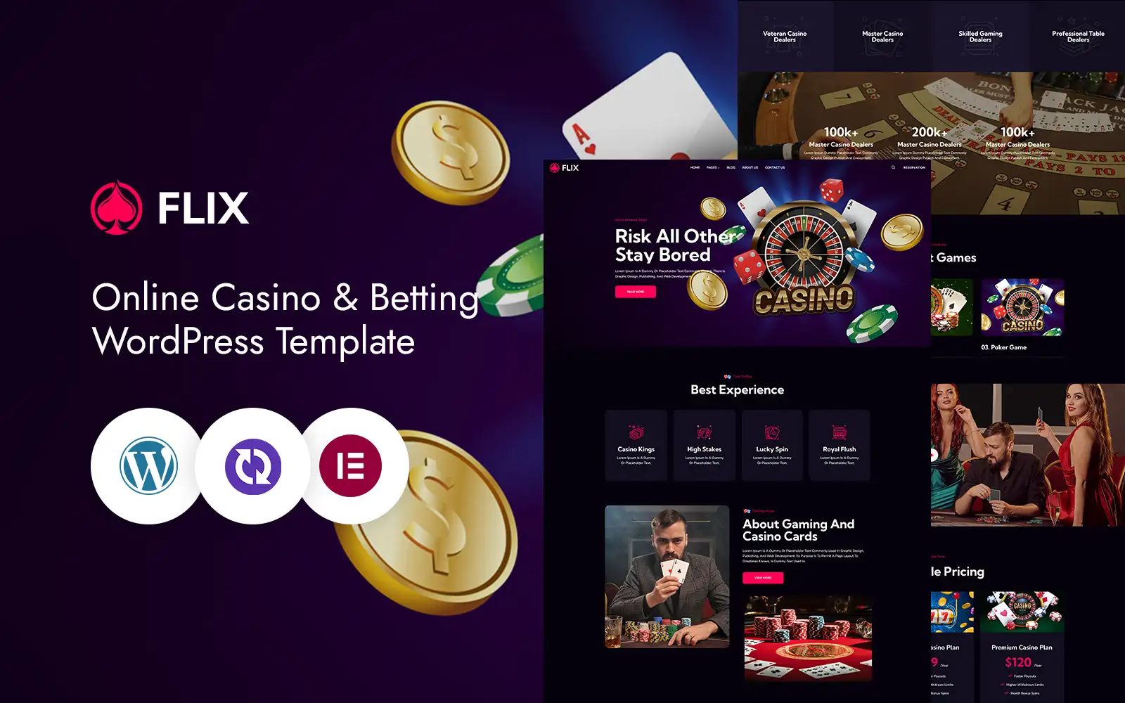 Flix – Online Casino & Betting CMS Elementor Template WordPress Theme