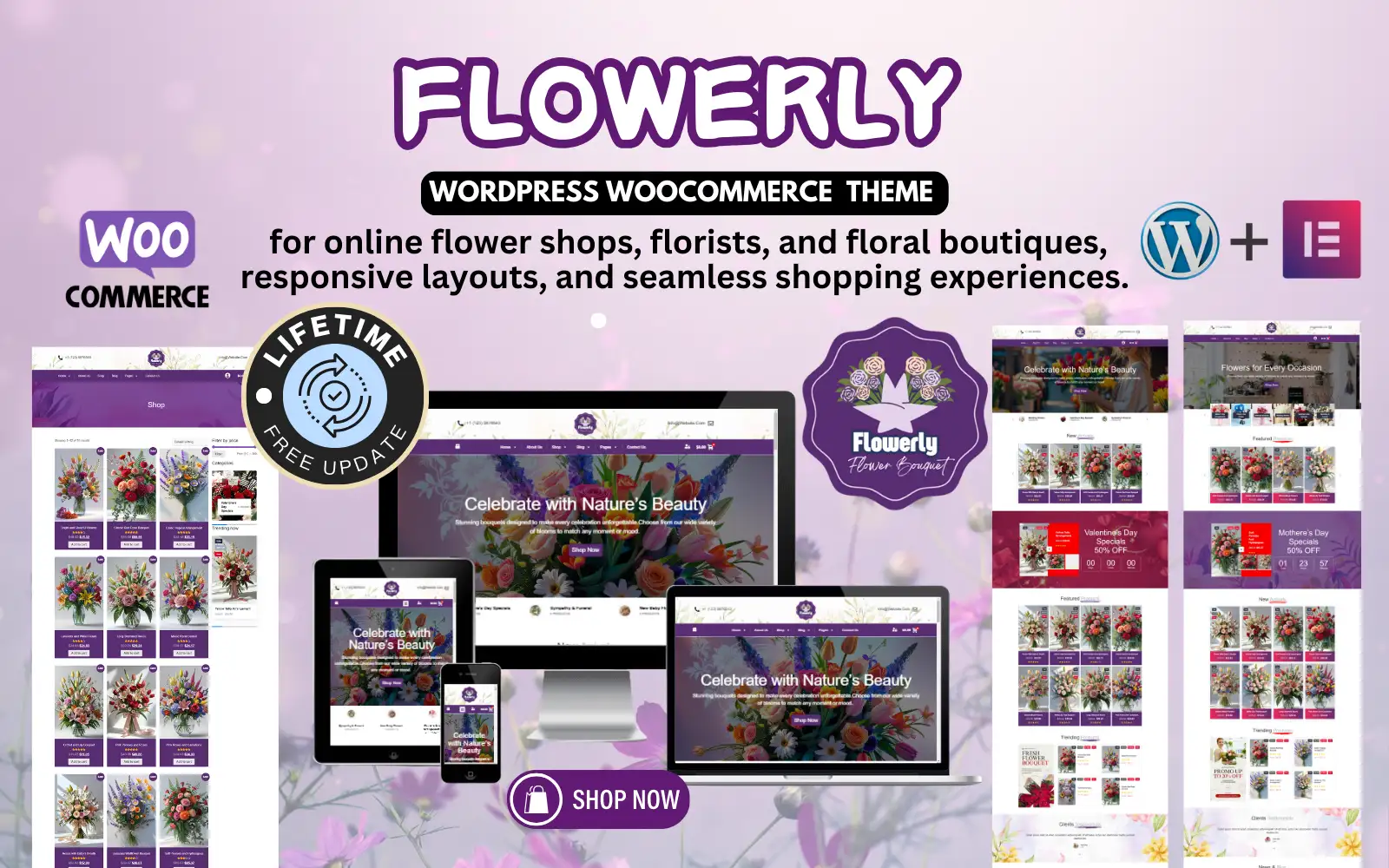 Flowerly – Flower Store Elementor WooCommerce Responsive Theme WooCommerce Theme