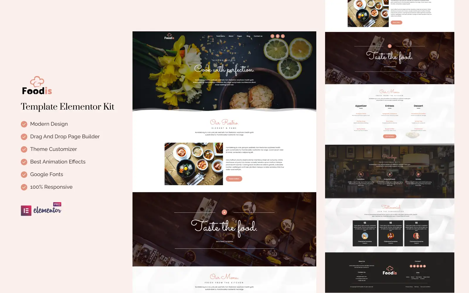 Foodis – Restaurant Ready to Use Elementor Kit