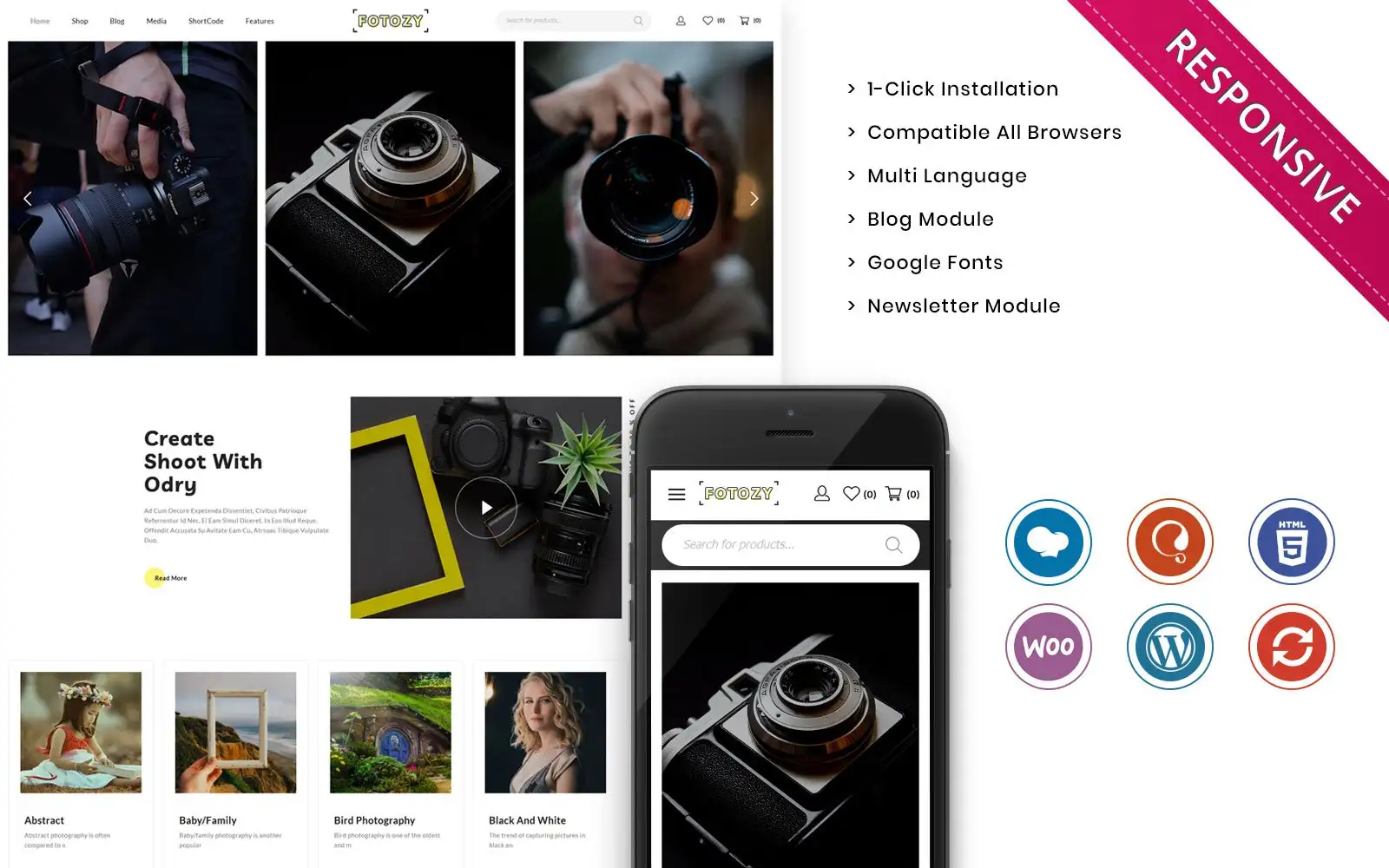 Fotozy – The Photography Store Responsove WooCommerce Theme