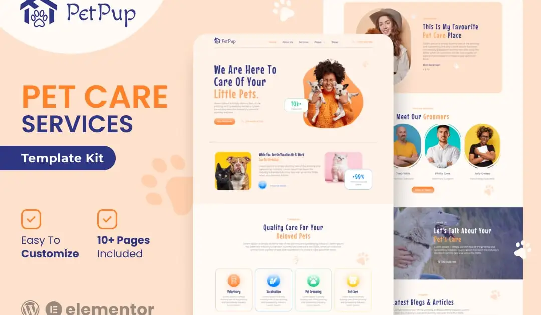PetPup – Pet Care Services Elementor Template Kit