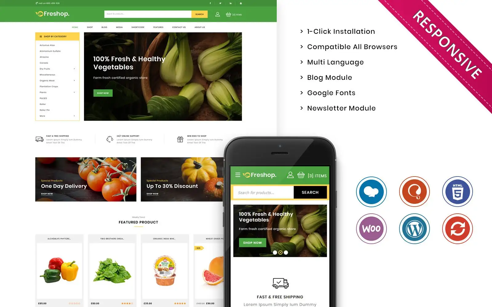 Freshop – Food and Grocery Store Responsive WooCommerce Theme