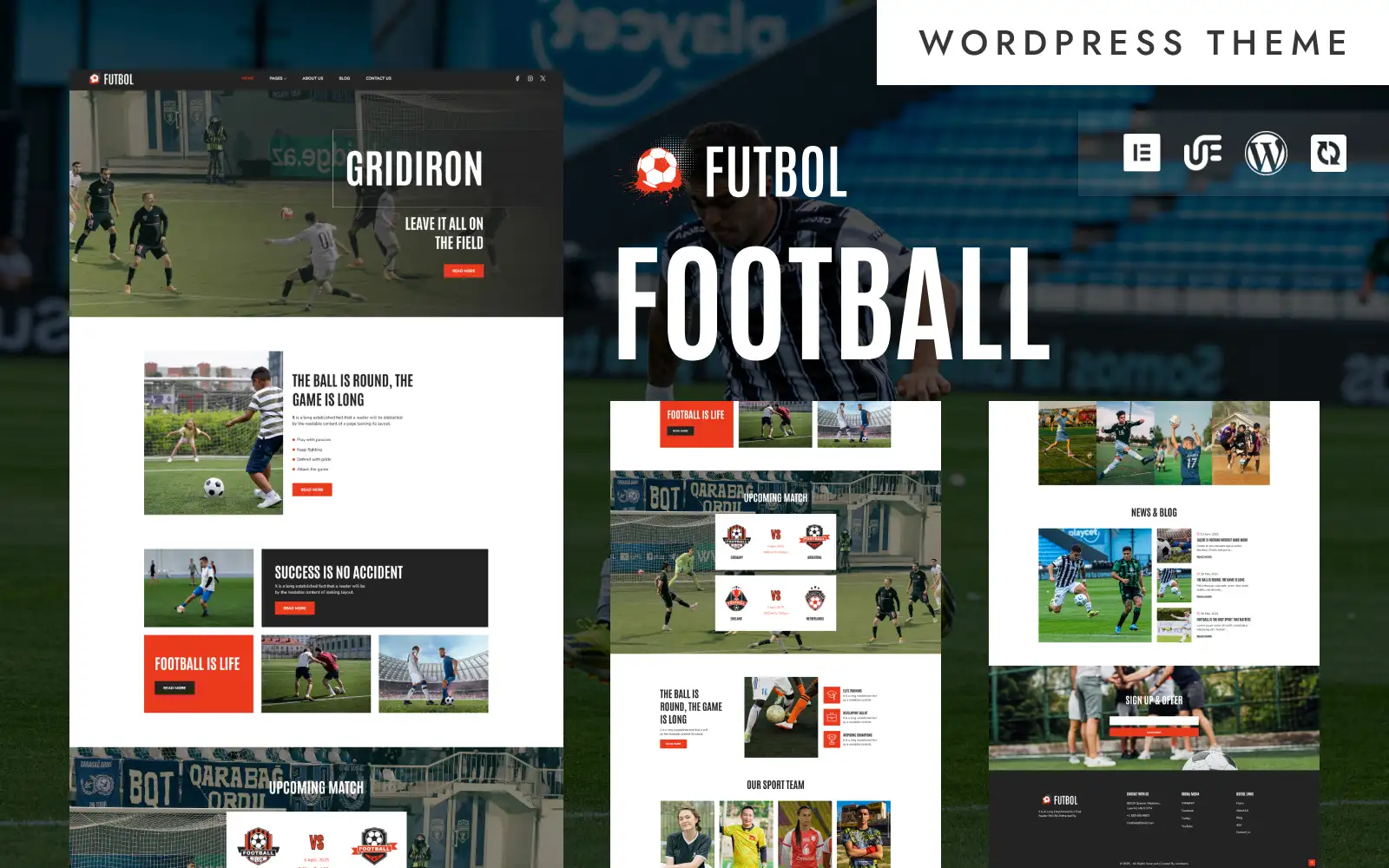 Futbol – Football Academy & Match Schedule WordPress Elementor Theme WordPress Theme