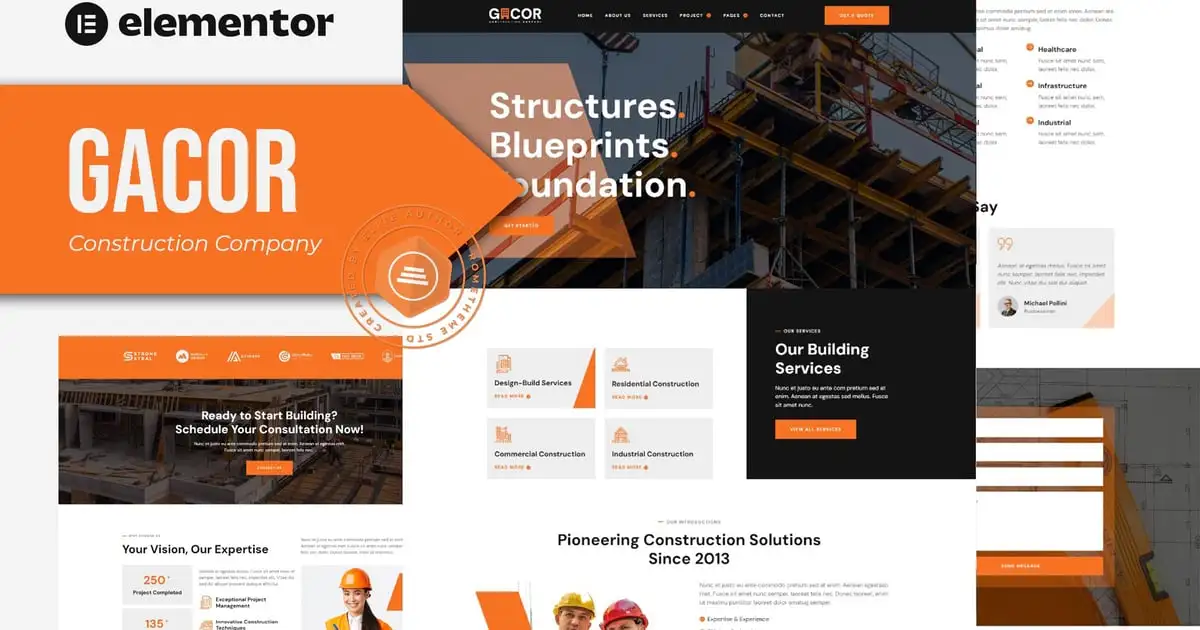 Gacor – Construction Company Elementor Template Kit