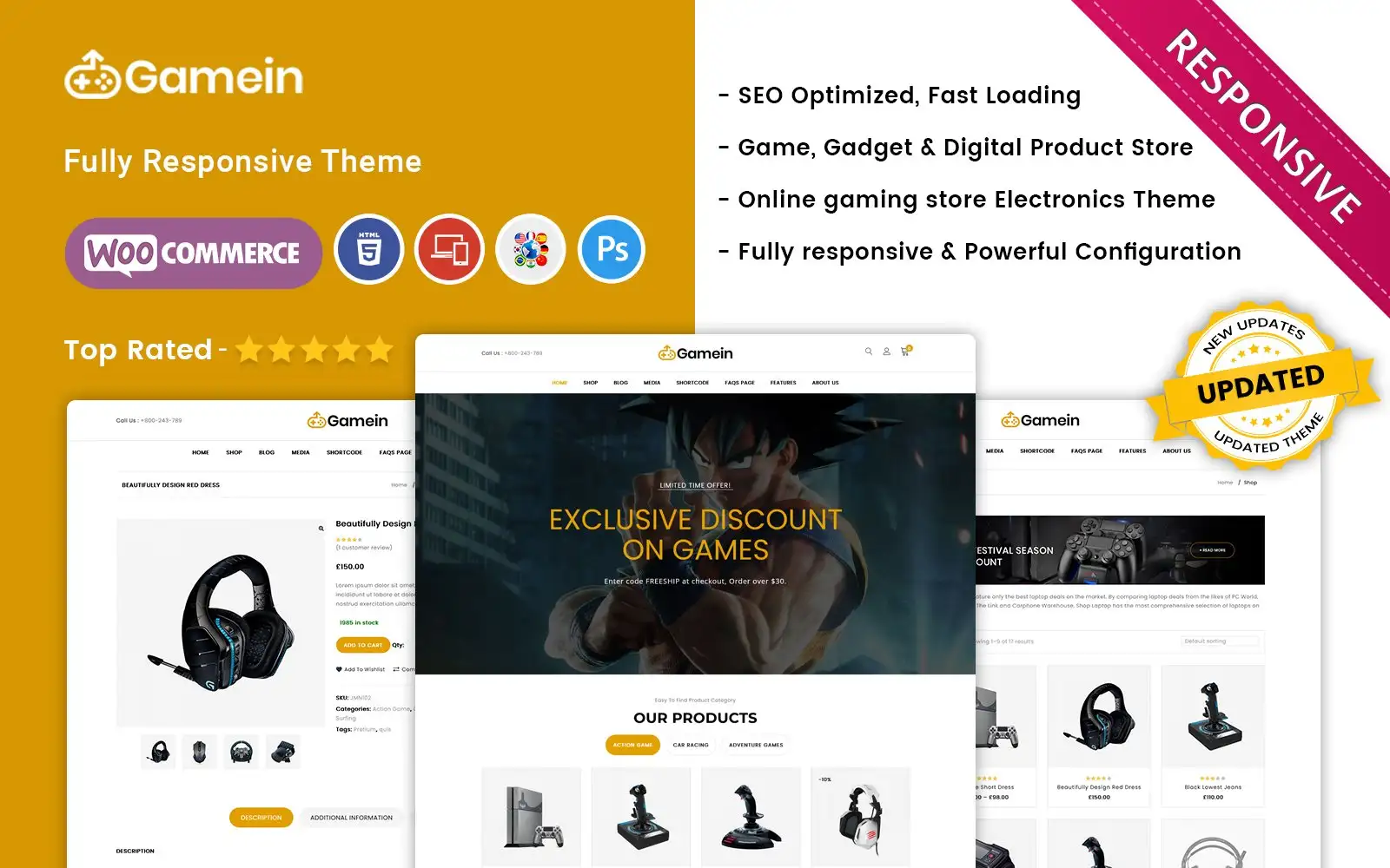 Gamein – Gaming Store WooCommerce Theme