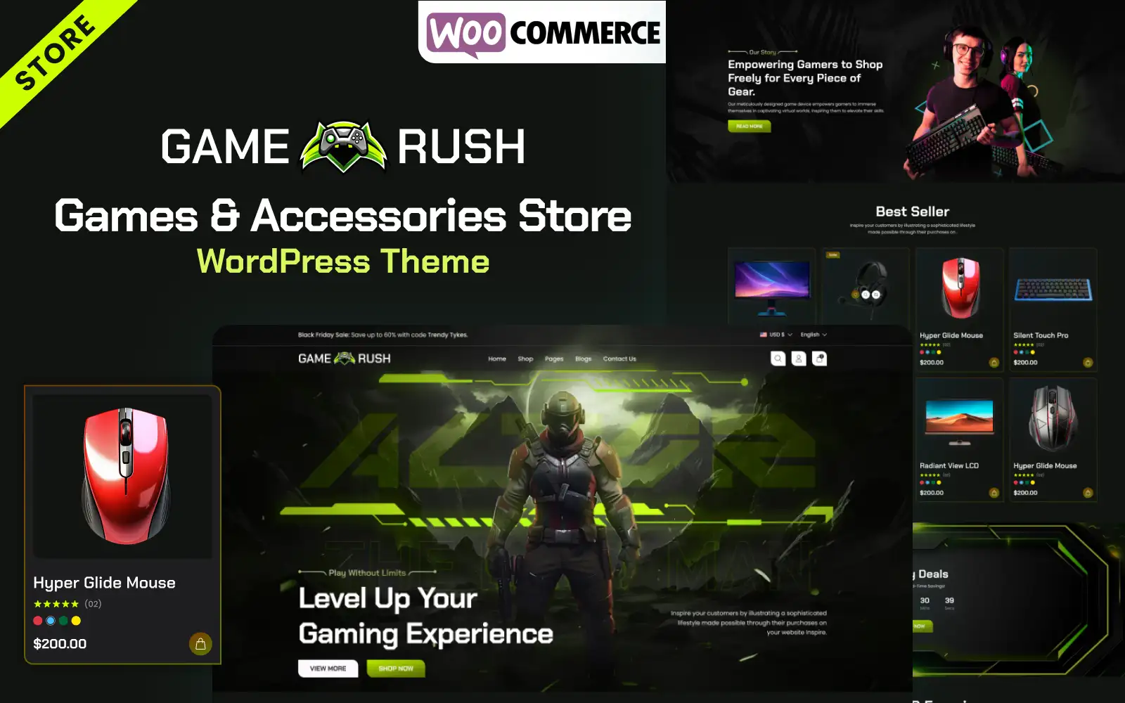 Gamerush – Games & Accessories Store WooCommerce WordPress Theme WooCommerce Theme