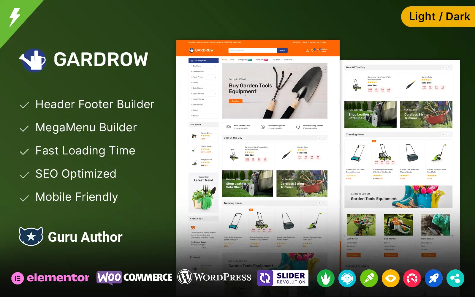 Gardrow – Gardening and Landscaping WordPress WooCommerce Elementor Theme WooCommerce Theme