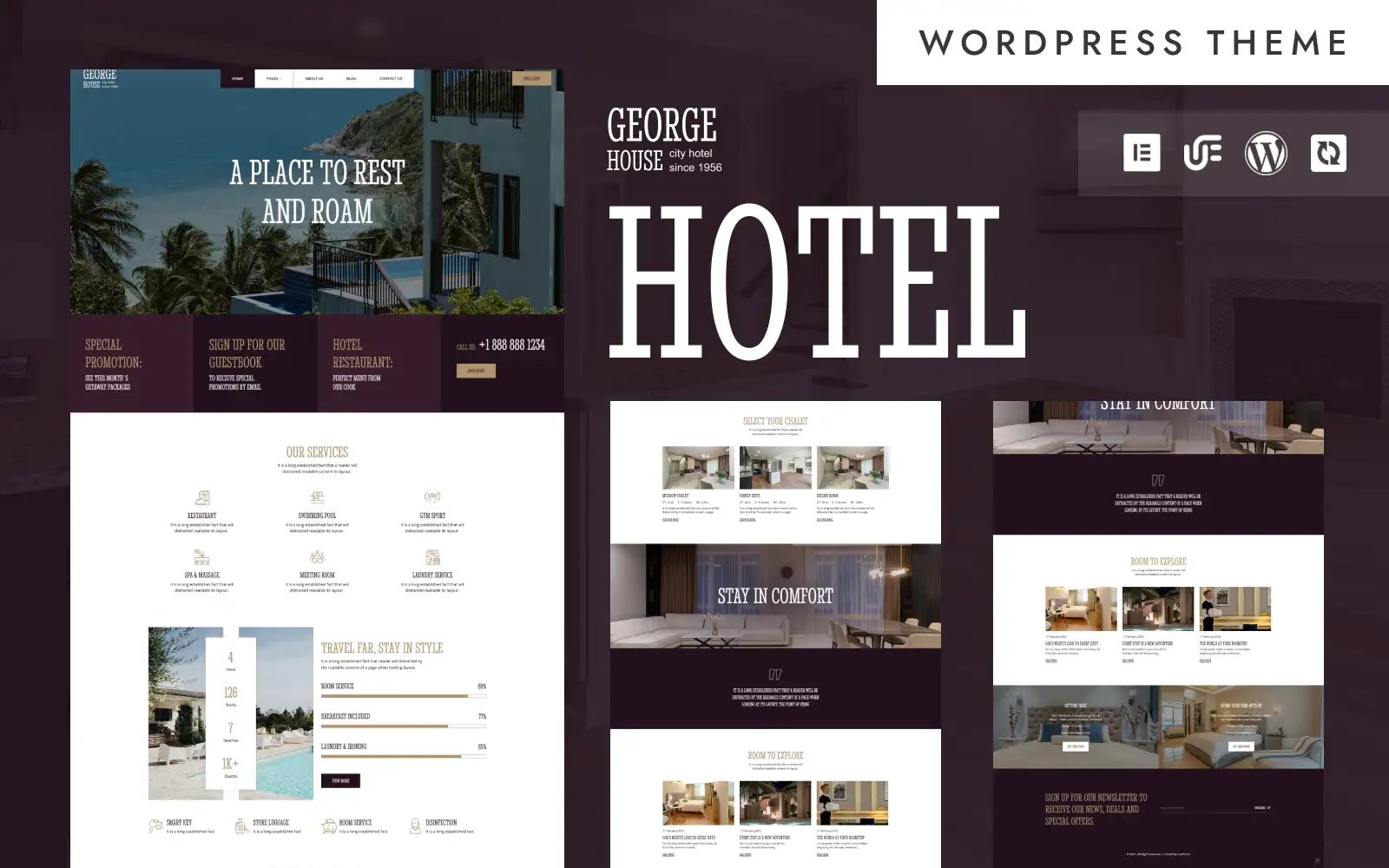 George House – Hotel & Resort Booking WordPress Elementor Theme WordPress Theme