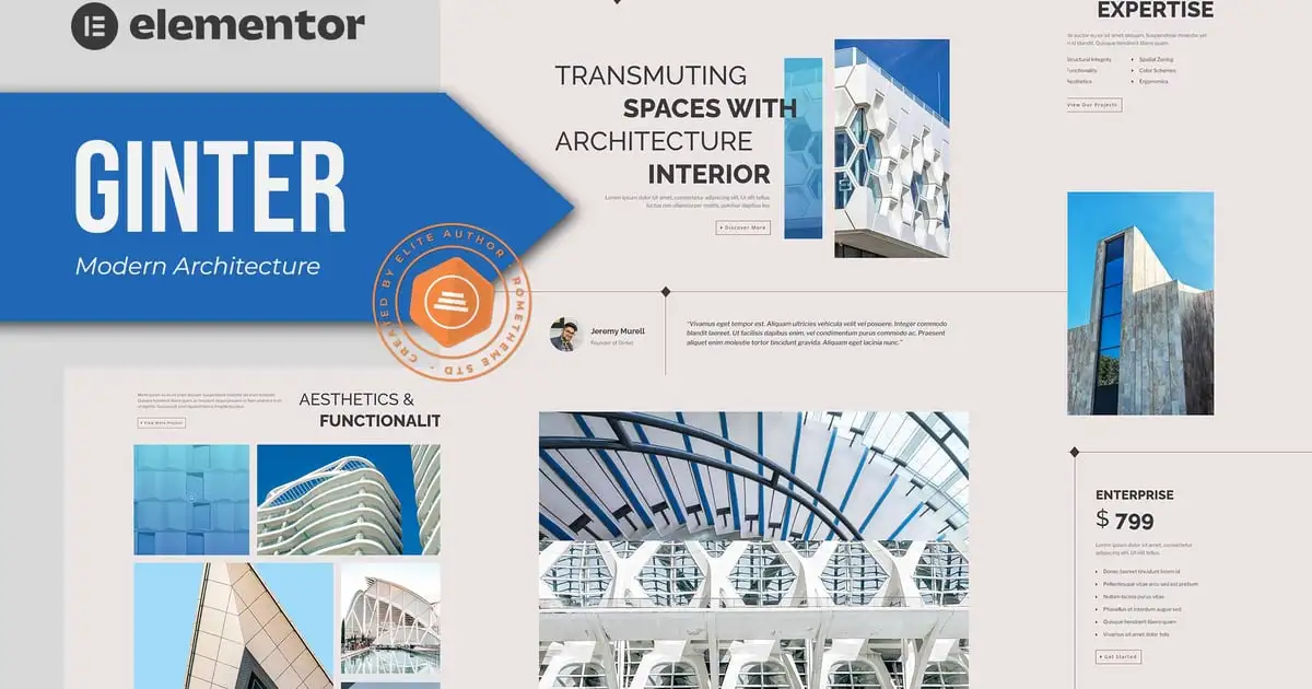 Ginter – Modern Architecture Elementor Template Kit