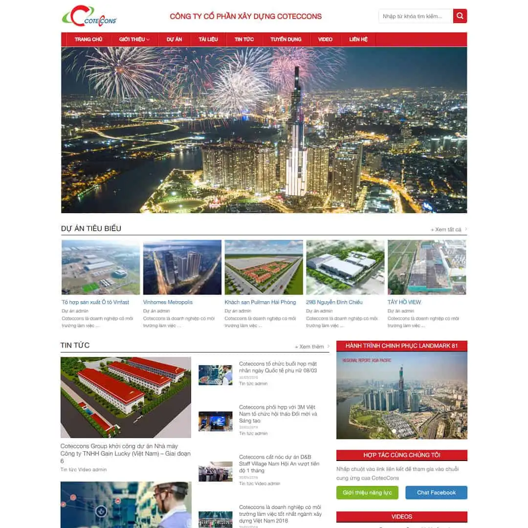 Theme WordPress giới thiệu công ty xây dựng