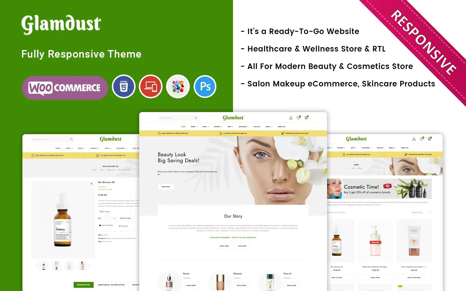 Glamdust – Beauty & Cosmetics Responsive WooCommerce Theme