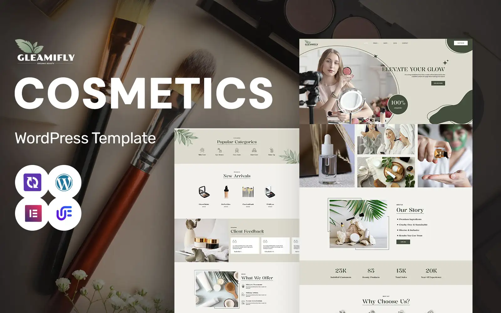 Gleamifly – Beauty & Cosmetics Store WordPress Elementor Theme WordPress Theme