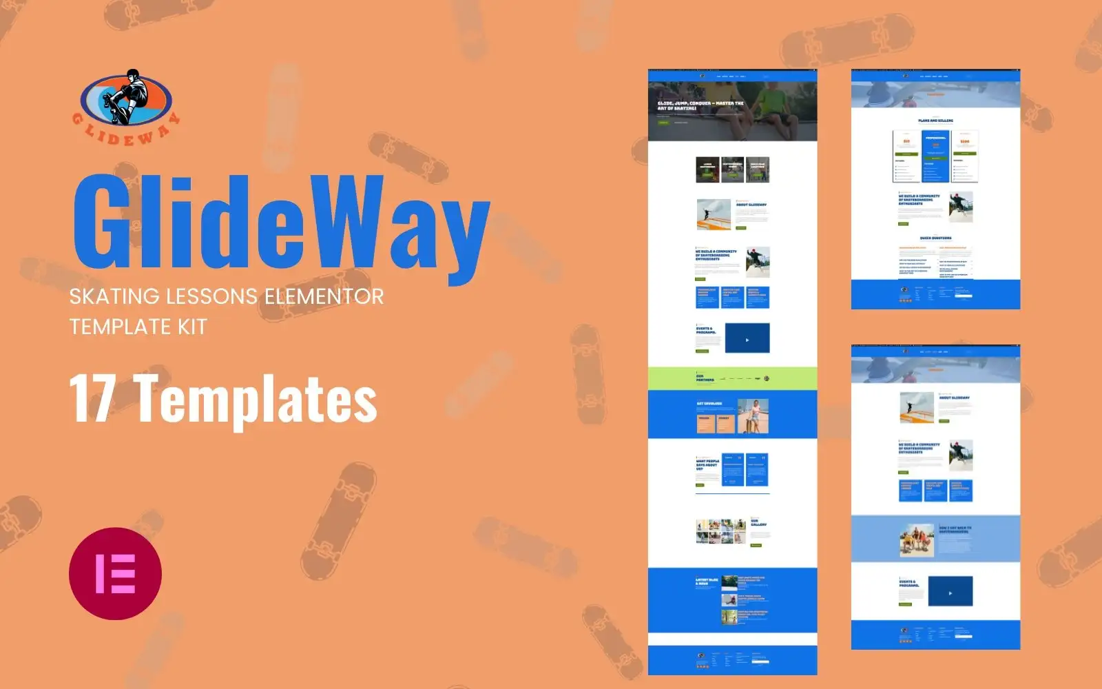 GlideWay – Skating Lessons Elementor Template Kit Elementor Kit