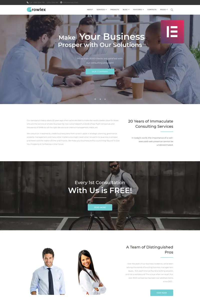 Glowlex – Consulting Services Multipurpose Clean WordPress Elementor Theme WordPress Theme
