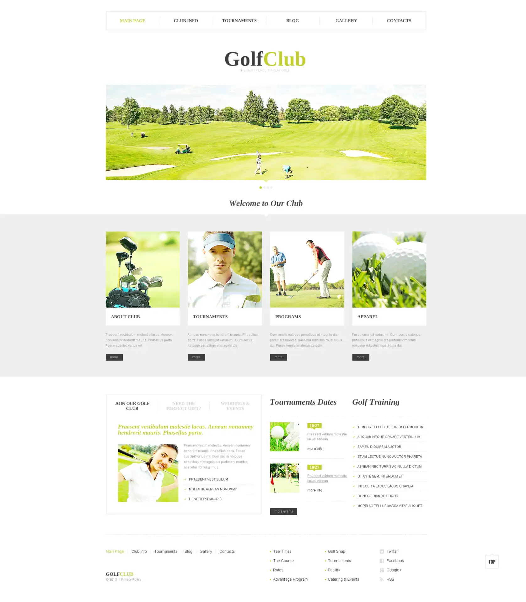 Golf Club WordPress Theme