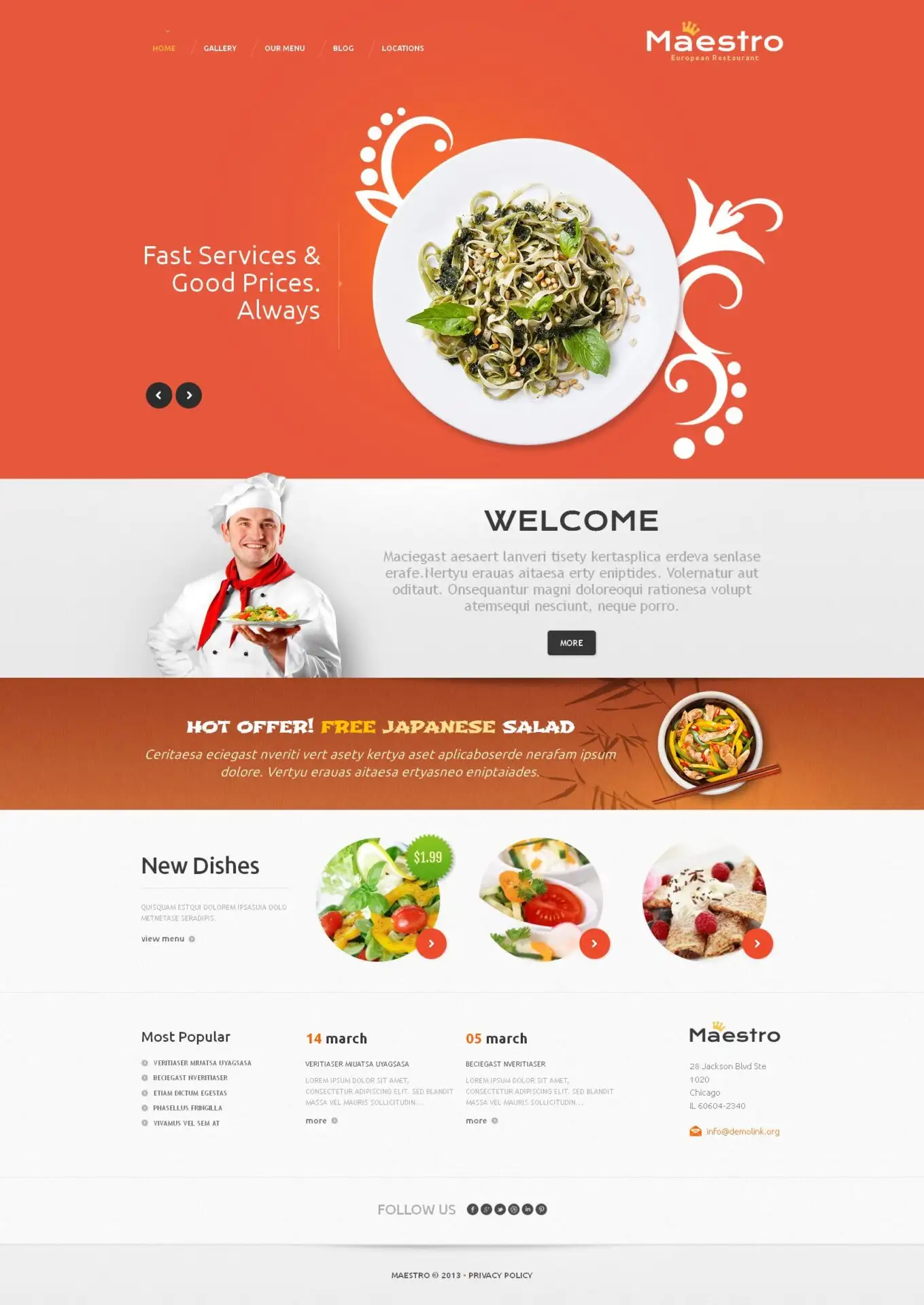 Good Restaurant WordPress Theme