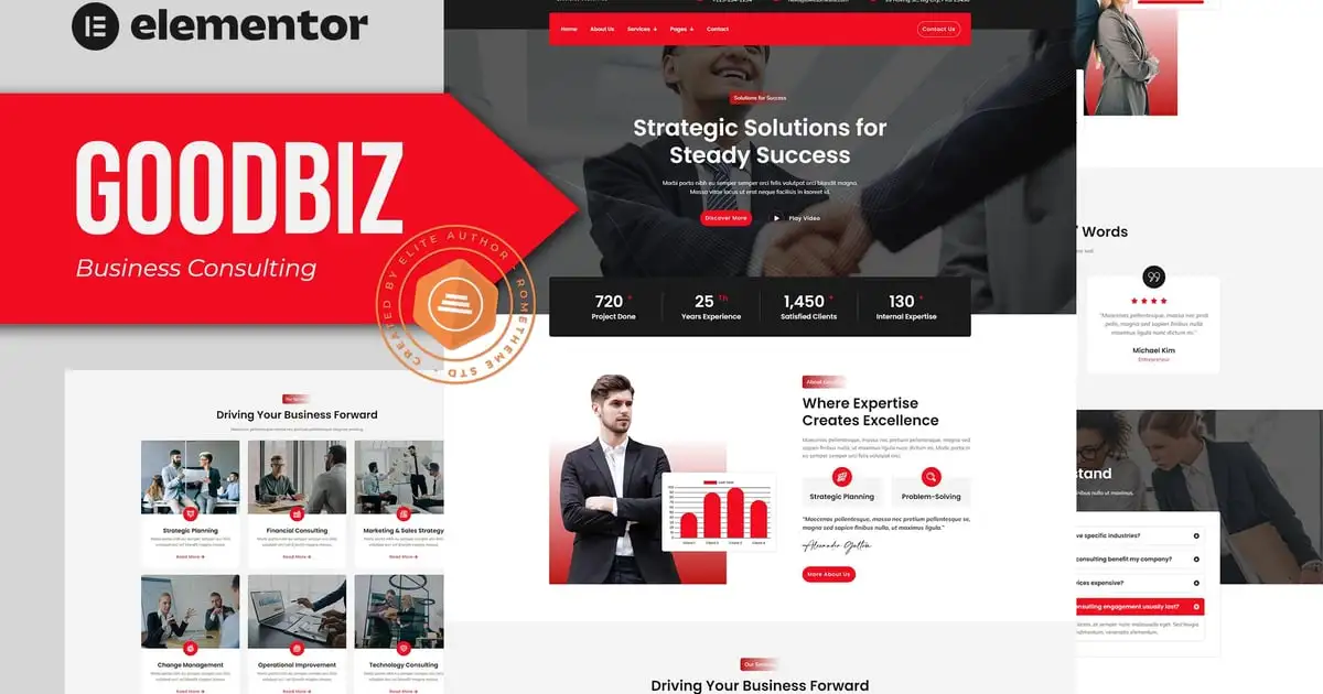 Goodbiz – Business Consulting Elementor Template Kit