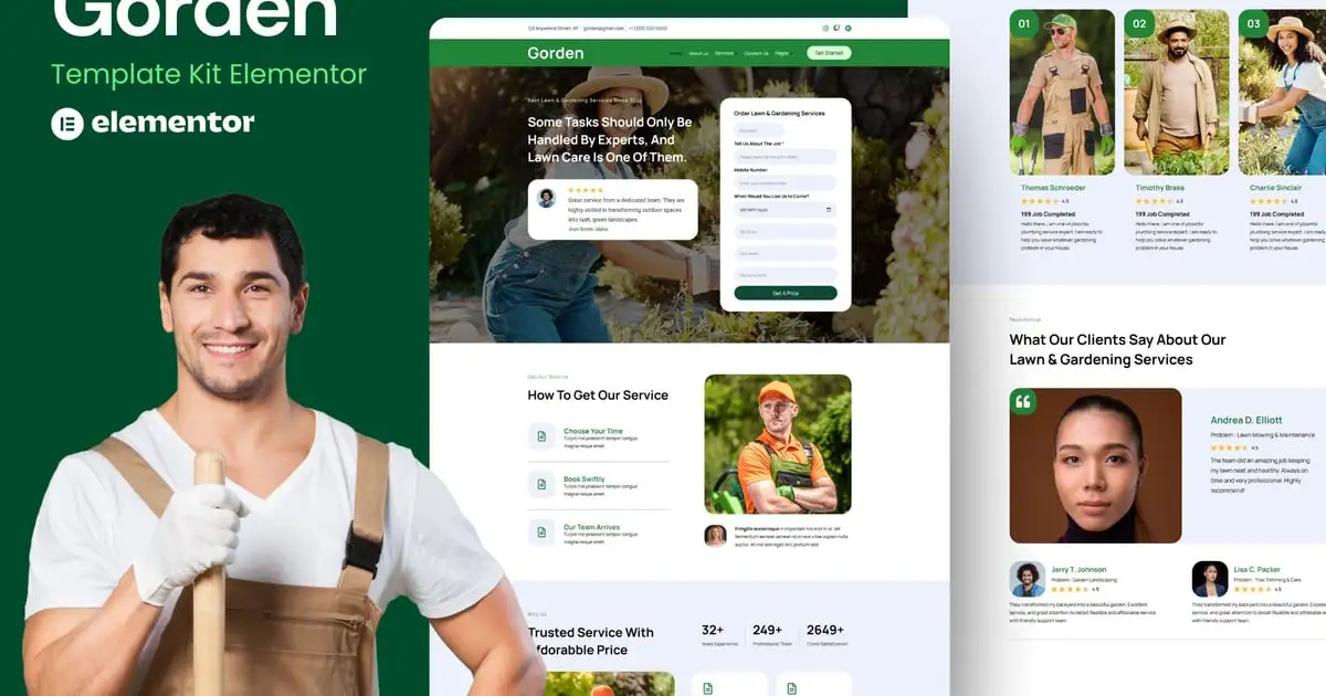 Gorden – Lawn & Gardening Service Elementor Template Kit