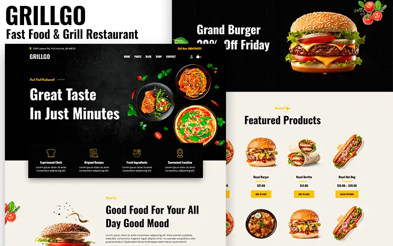 Grillgo – Fast Food & Grill Restaurant Woocommerce Theme WooCommerce Theme