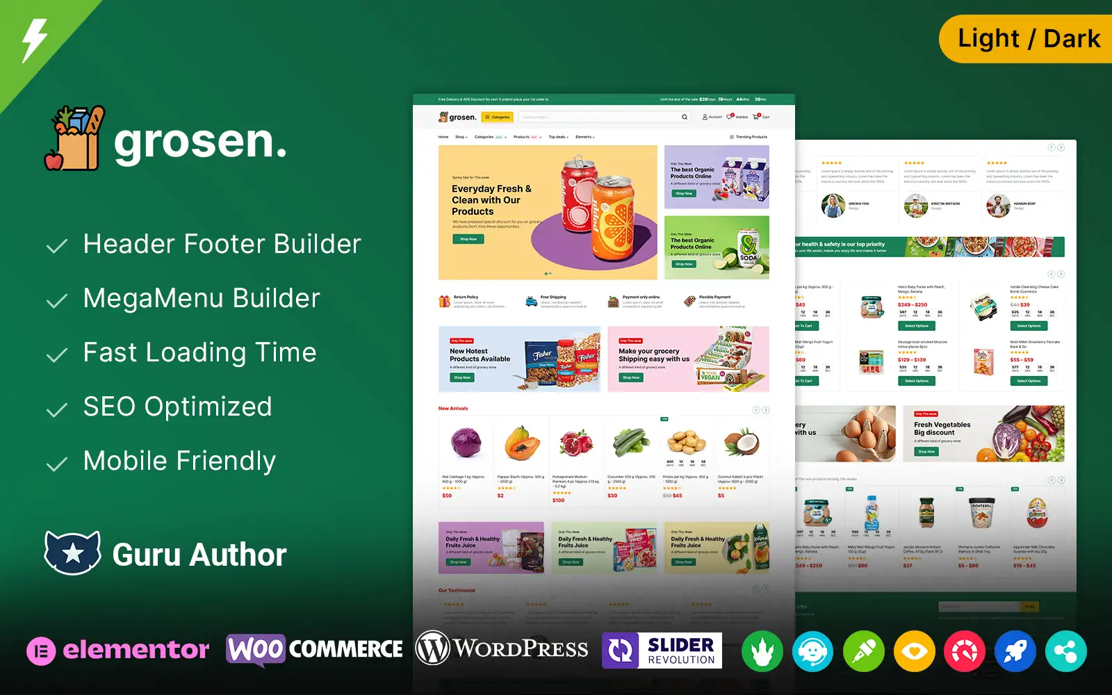 Grosen – Grocery and Vegetables WooCommerce WordPress Theme WooCommerce Theme
