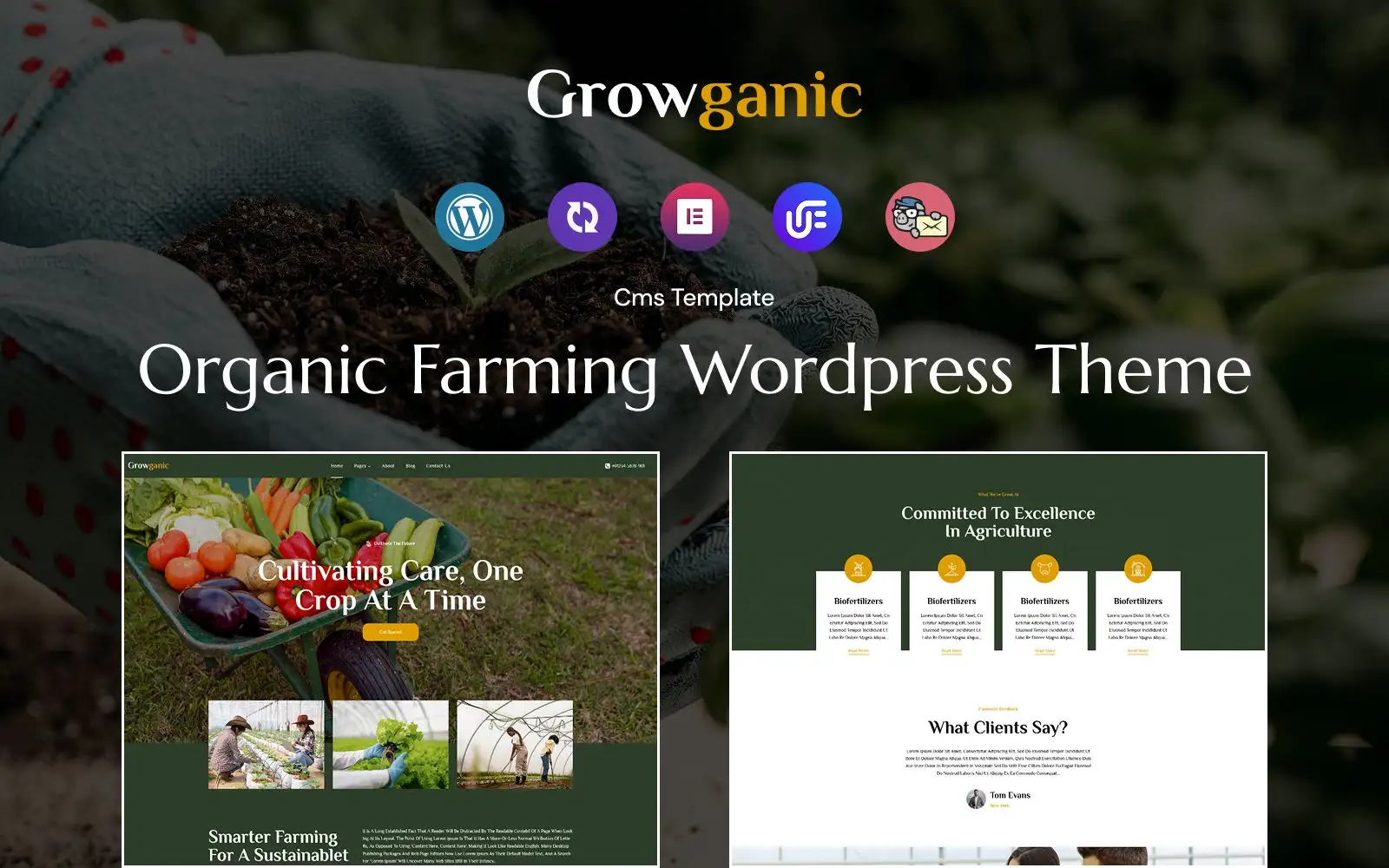 Growganic – Organic Farming WordPress theme WordPress Theme
