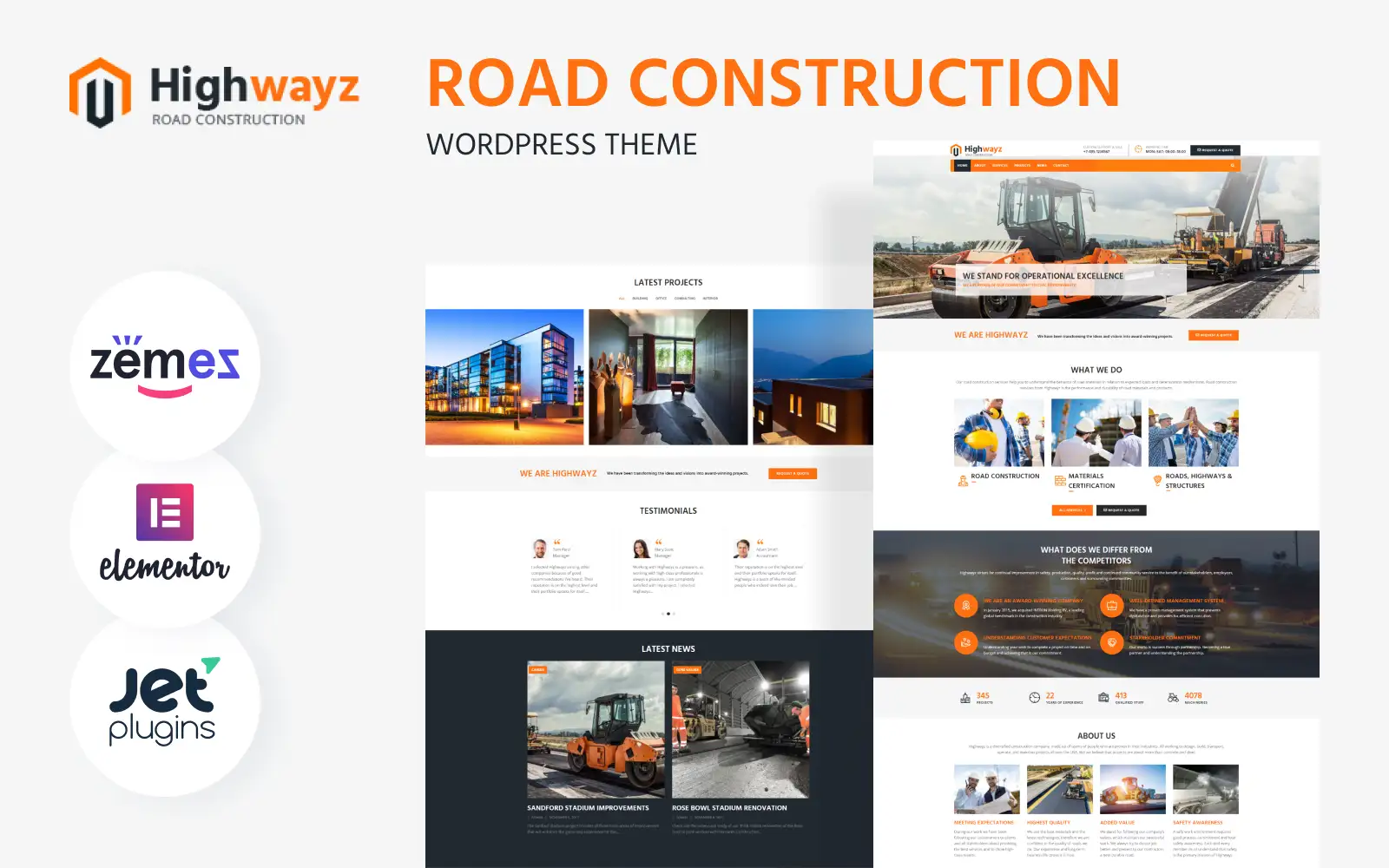 Highwayz – Road Construction WordPress Elementor Theme WordPress Theme