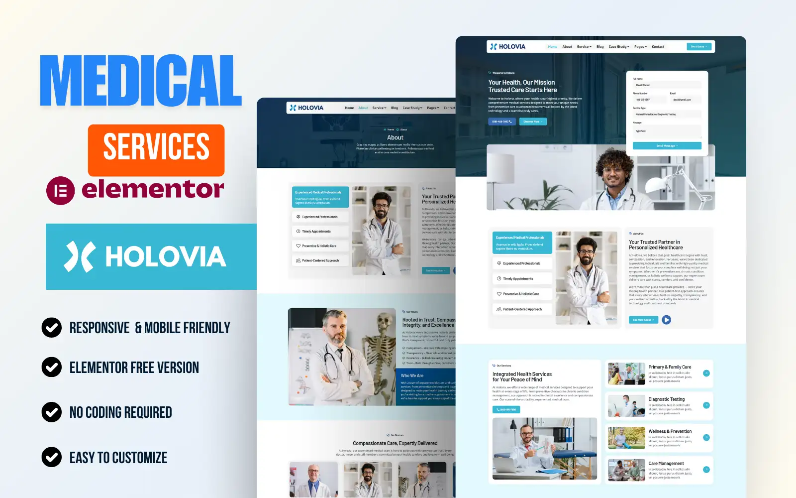 Holivia – Hospital & Medical Clinic Elementor Template Kit Elementor Kit