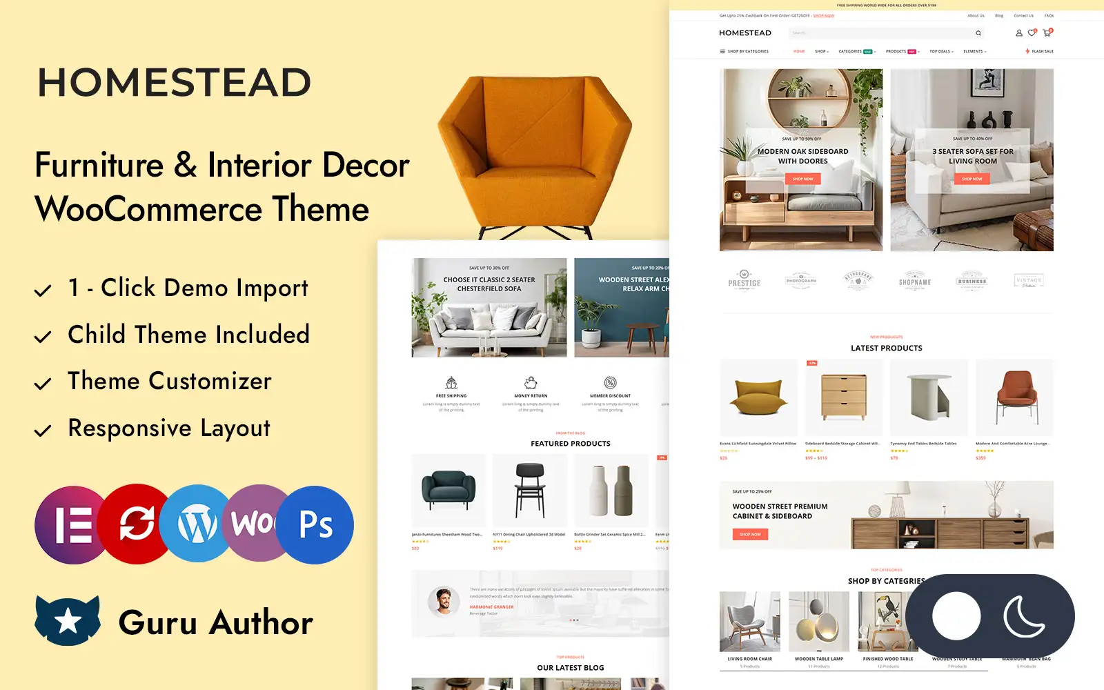 Homestead – Furniture and Interior Decor Store Elementor WooCommerce Responsive Theme WooCommerce Theme