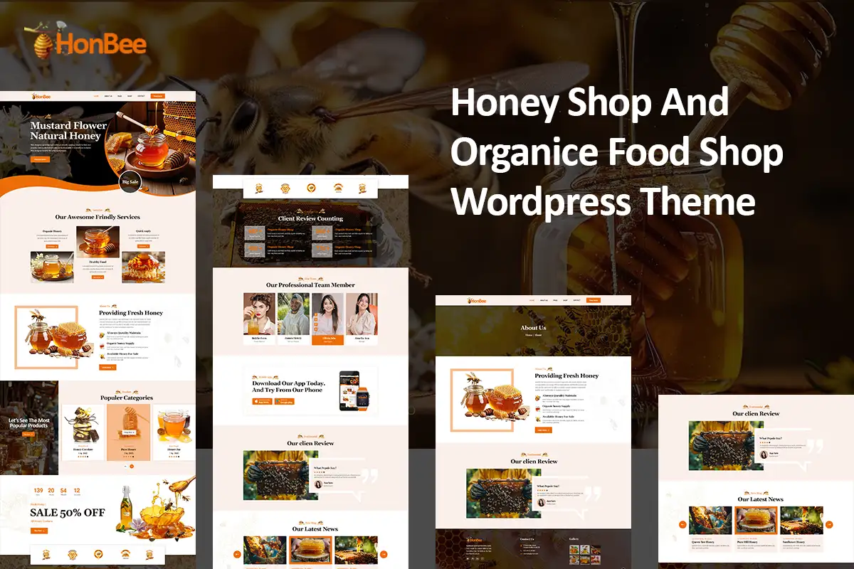 Honbee – Honey And Organic Food Shop WordPress Theme.