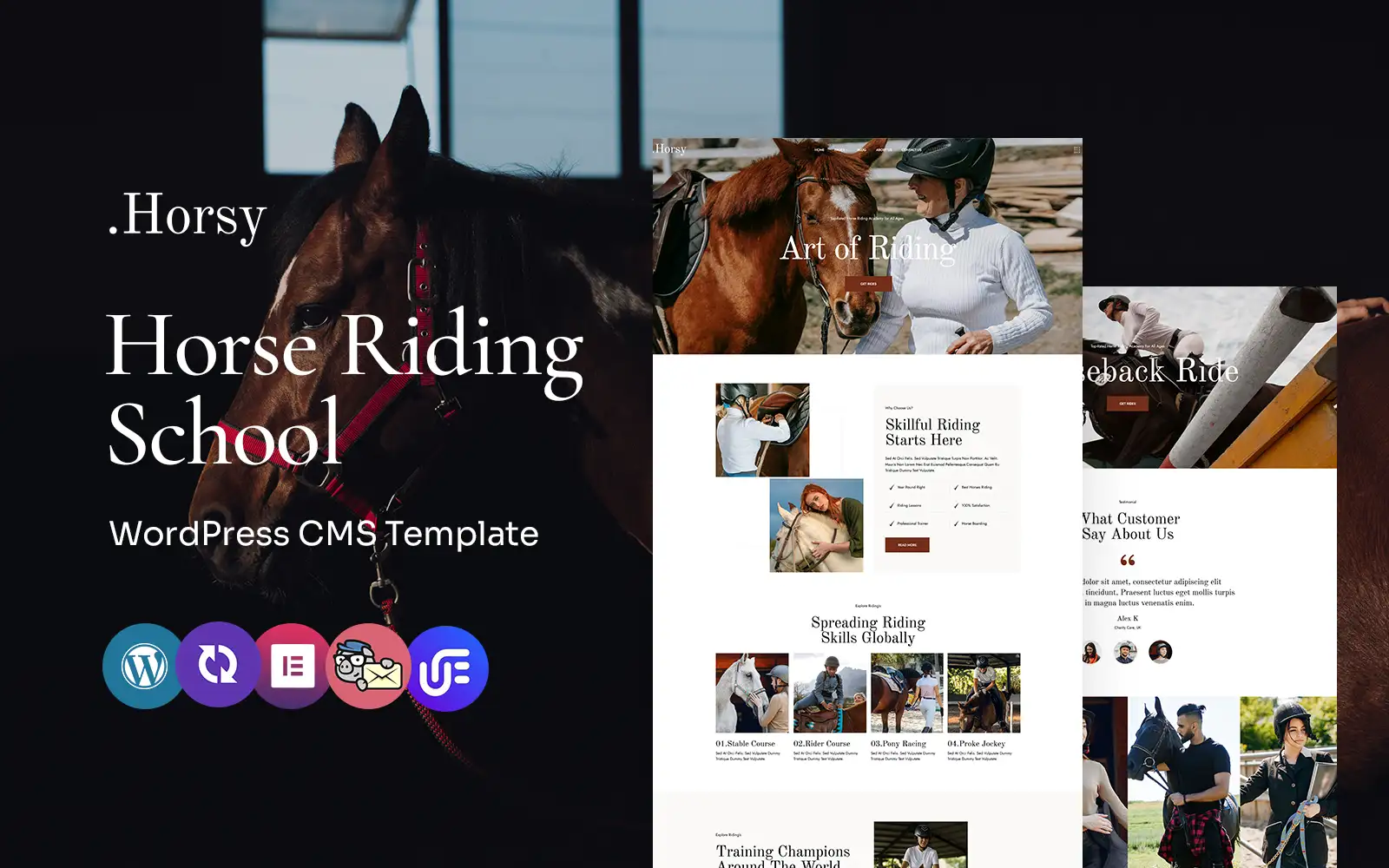 Horsy – Horse Riding Club And Academy Multipurpose WordPress Elementor Theme WordPress Theme
