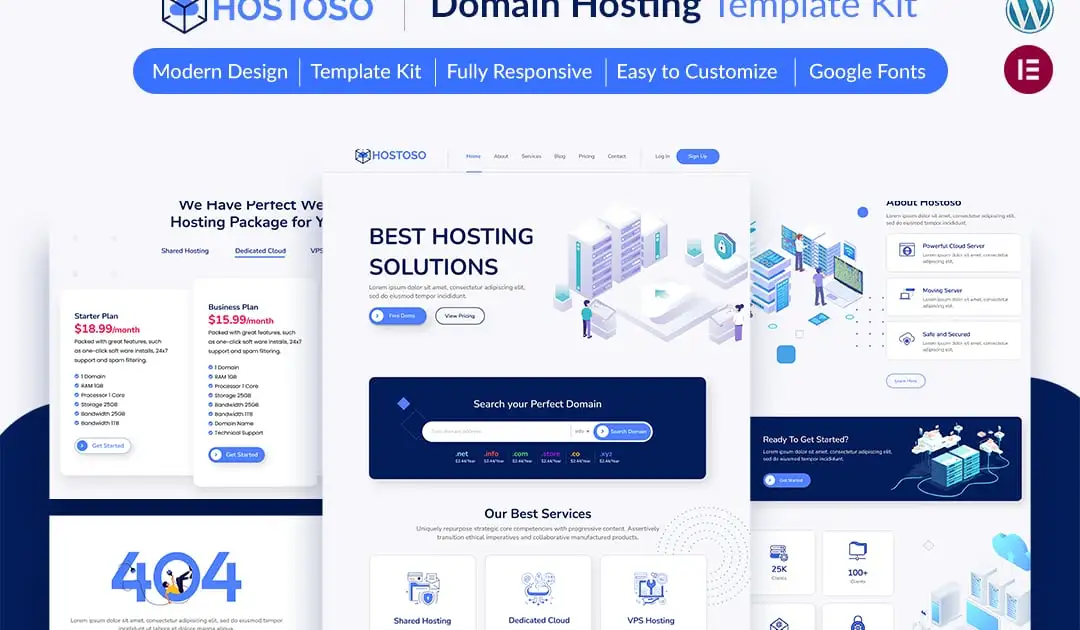HOSTOSO – Hosting & Webhosting Service Template Kit