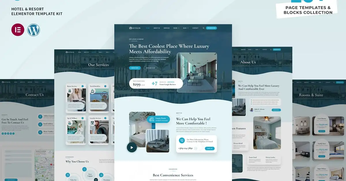 Hotelor – Hotel & Resort Elementor Pro Template Kit